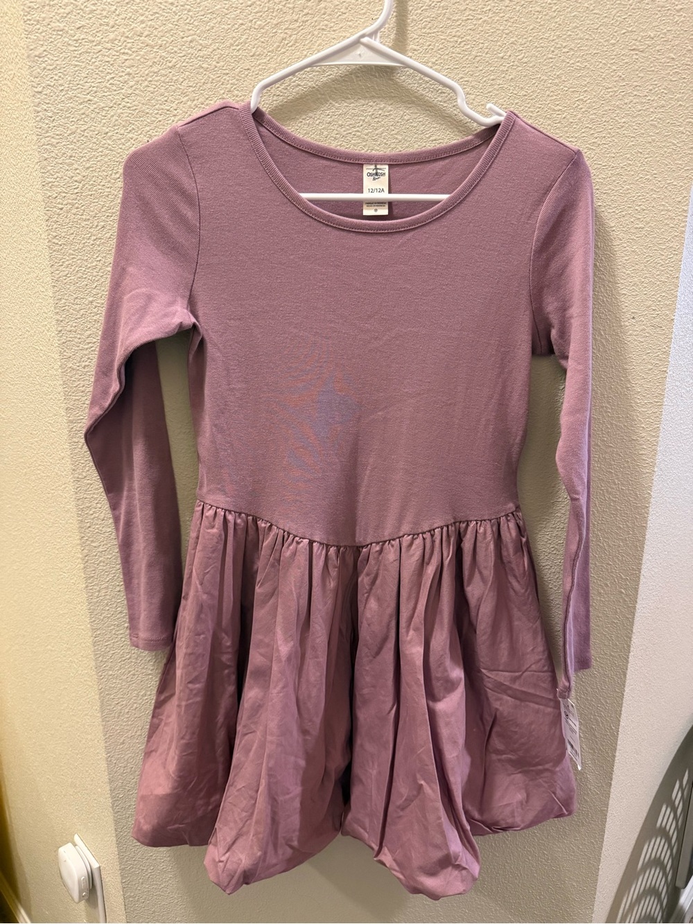 OshKosh B'gosh Dusty Mauve Long-Sleeve Twirl Dress